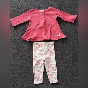 Burt's Bees Baby flannel shirt and pant set 6-9 months